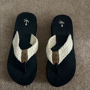 J. Crew Navy and Cream Sandals